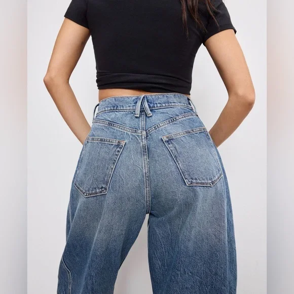 Good American Good Extreme Barrel Jeans, Sz 6 NWT - Picture 7 of 9